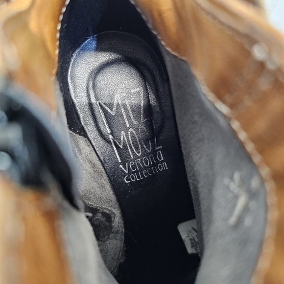 Miz Mooz Womens Verona Collection Leather Ankle Booties Sz 37 Boho Chic Rugged - Picture 9 of 10